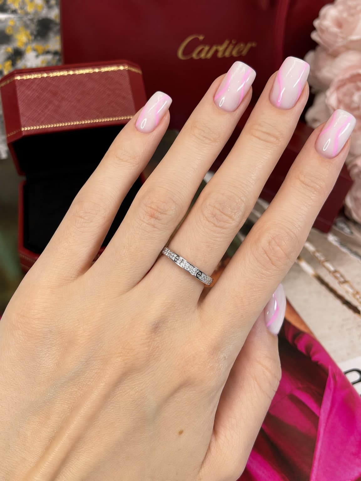 Cartier Кольцо Cartier Love Pave тонкая модель