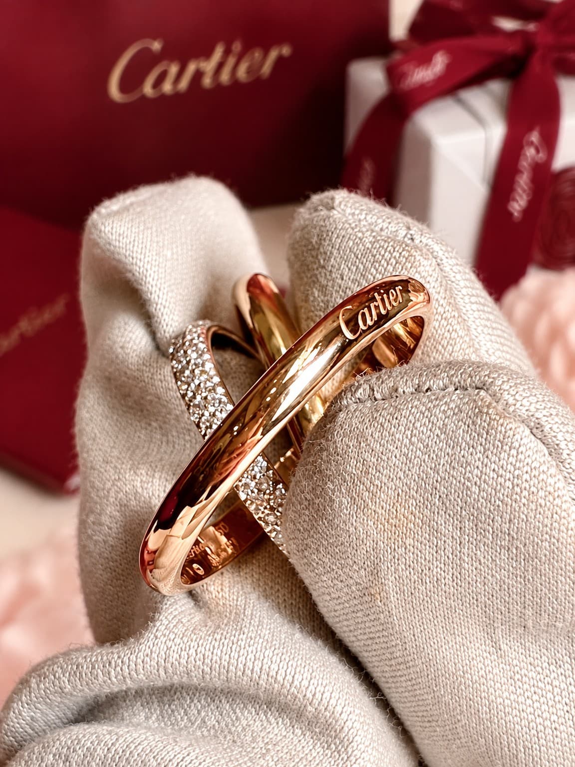 Кольцо Cartier Small Trinity 2,5мм с бриллиантами 0,51ct — фото 3