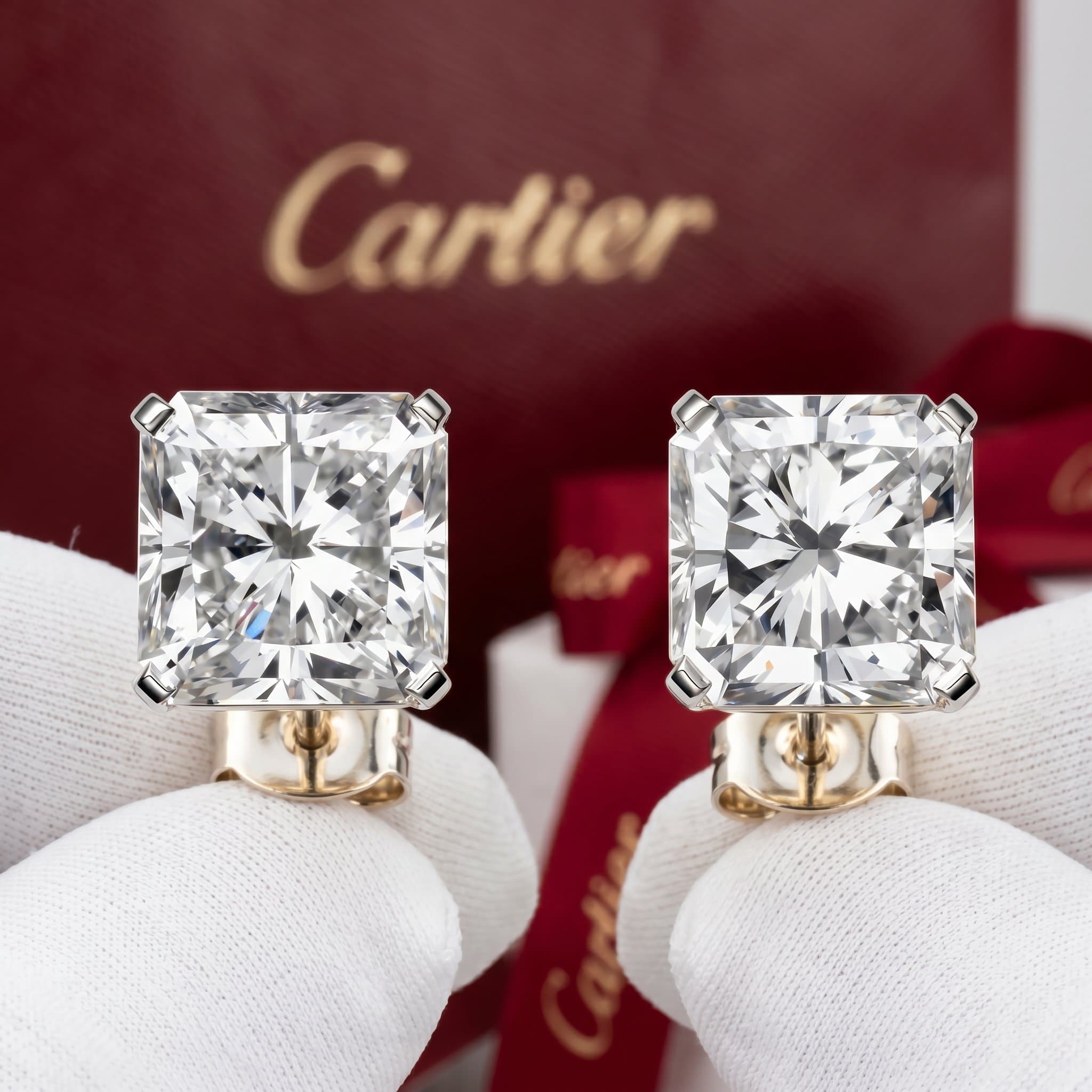 Золотые серьги Cartier 1895