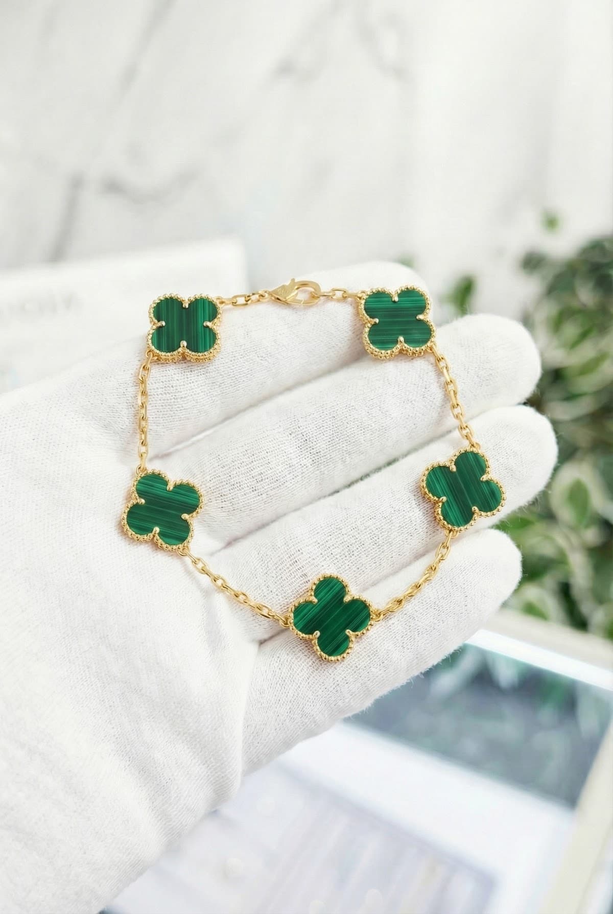 Золотой браслет с бриллиантами Van Cleef Vintage Alhambra