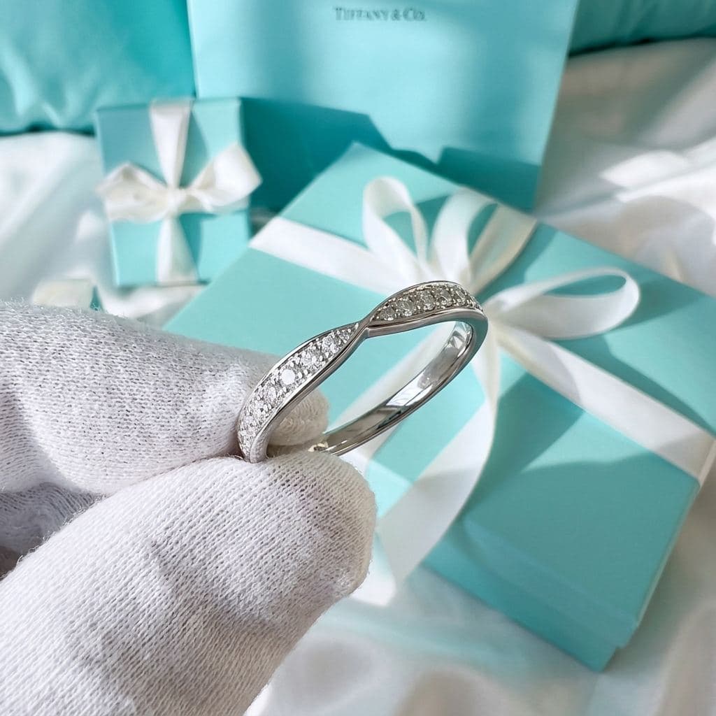 Кольцо Tiffany Harmony в розовом золоте с бриллиантами, 1.8 мм