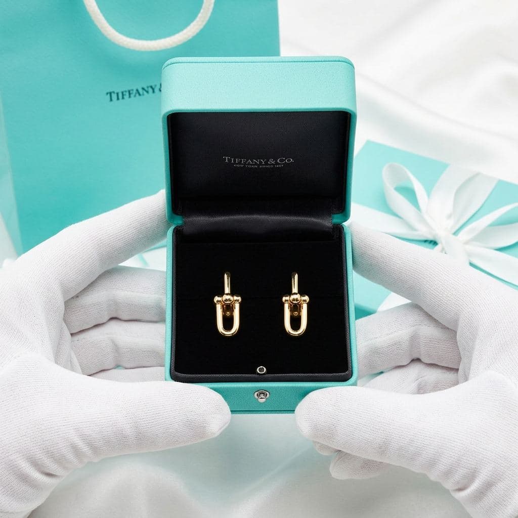 Серьги Tiffany HardWear — крупные звенья, розовое золото — фото 3