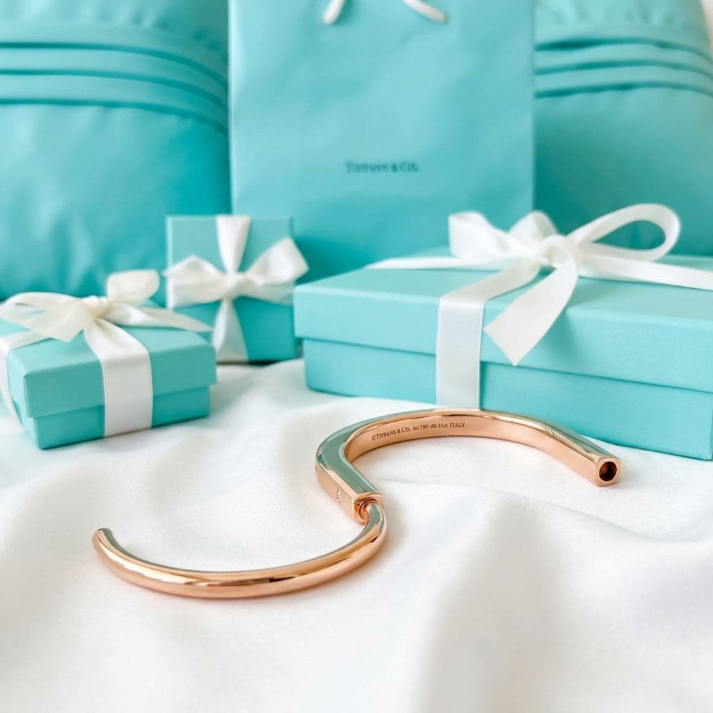 Браслет Tiffany Lock из розового, желтого или белого золота с бриллиантами — фото 2