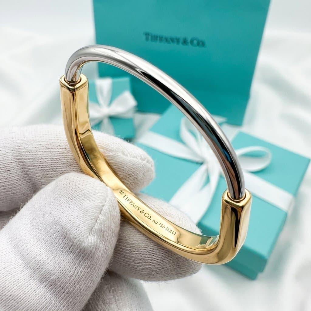 Браслет Tiffany Lock из желтого и белого золота