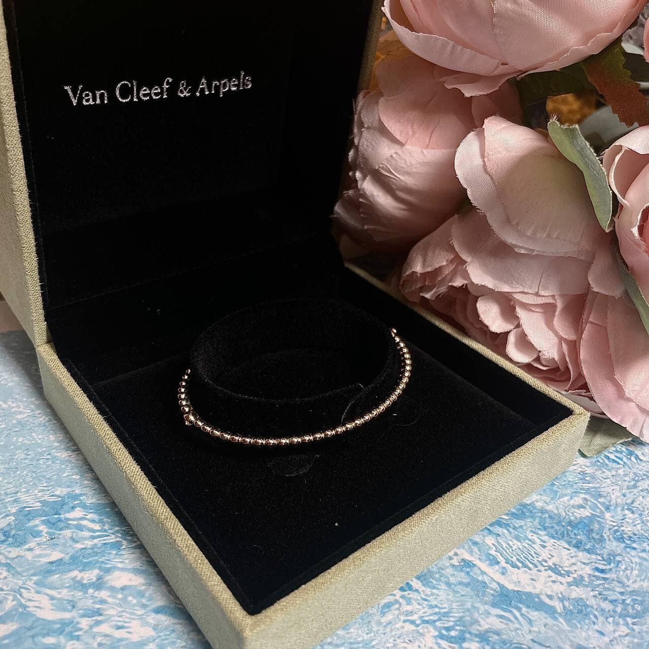 Браслет Van Cleef Perlee Perles (желтое/белое золото 585)