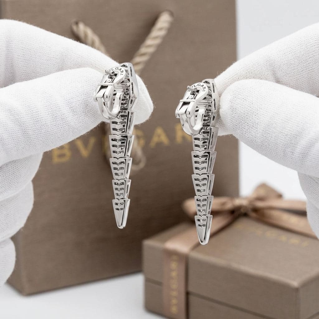 Серьги Bulgari Serpenti Viper с бриллиантами