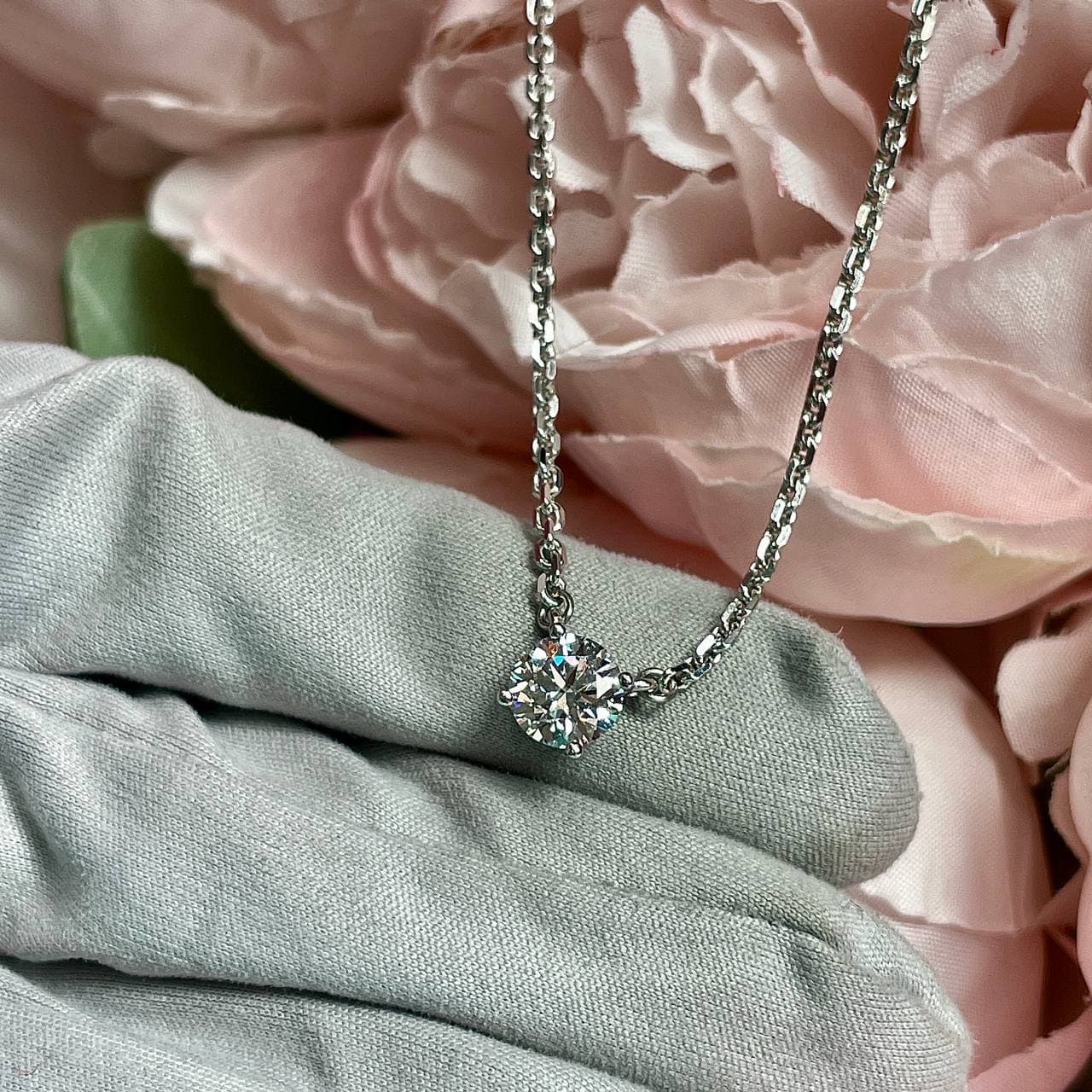 Подвеска Tiffany 1 ct (белое золото 585)