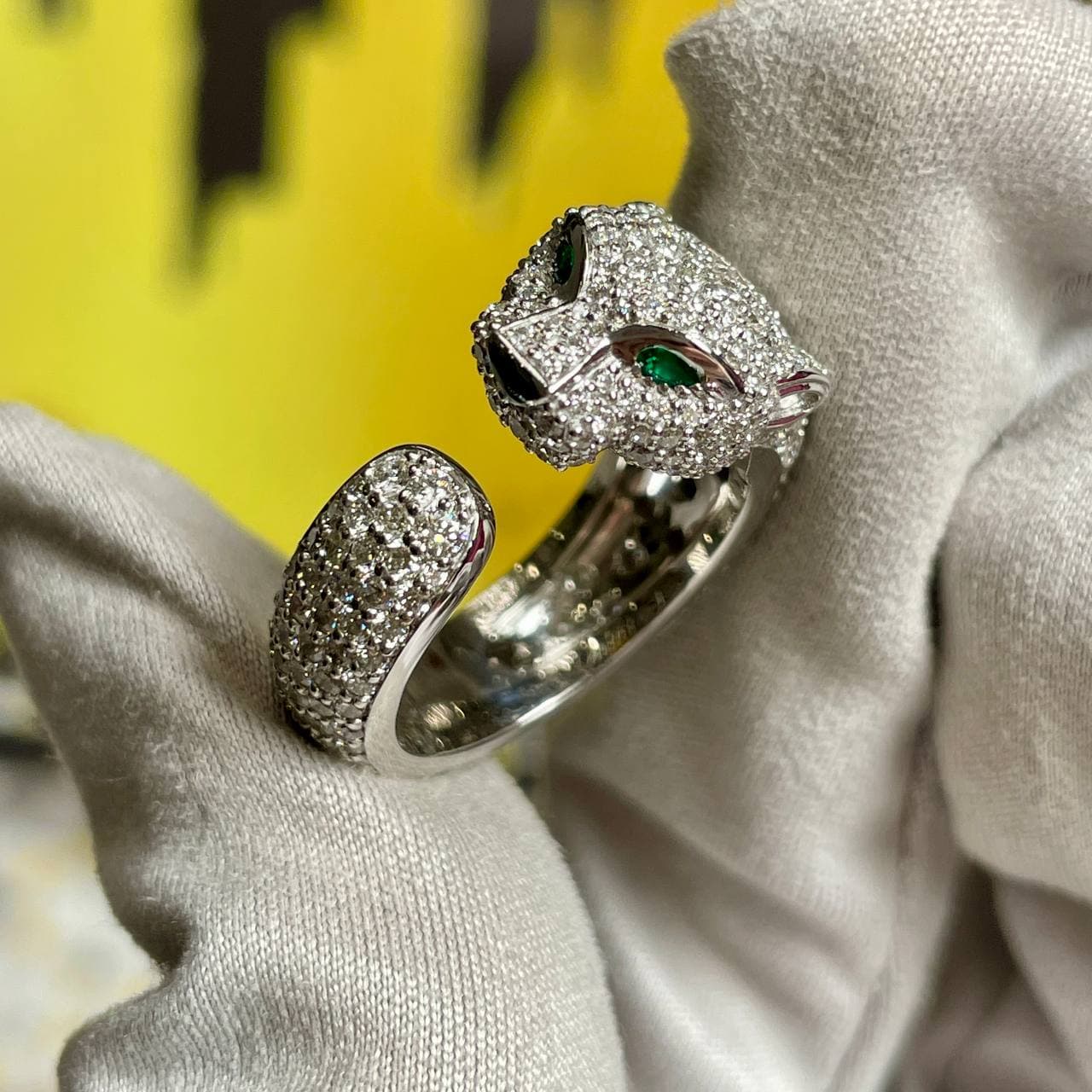 Кольцо Cartier Panthere Pave 3,02 ct (белое золото 585) — фото 2