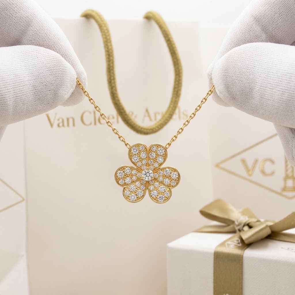 Кулон Van Cleef & Arpels Frivole, малая модель, розовое золото, бриллианты, Розовое золото