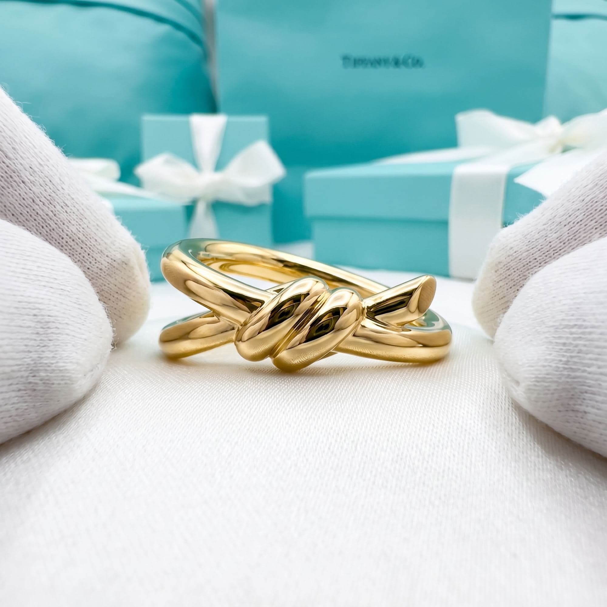 Кольцо Tiffany Knot Double Row в желтом золоте — фото 3
