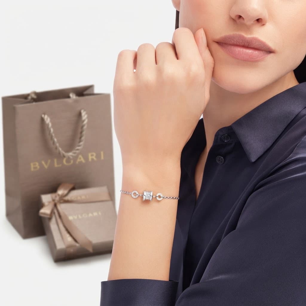 B.zero1 браслет Bvlgari с бриллиантами, Розовое золото