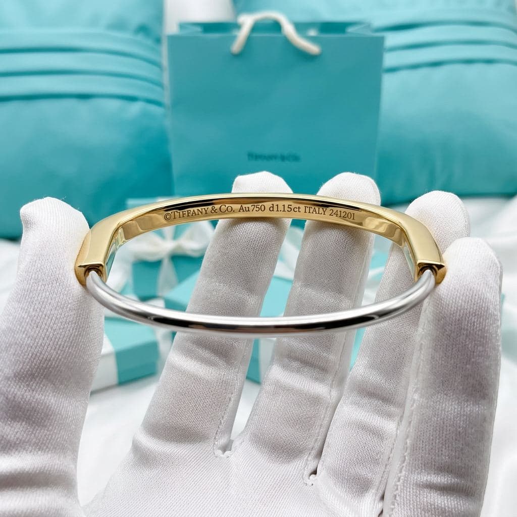 Браслет Tiffany Lock из желтого и белого золота с бриллиантами