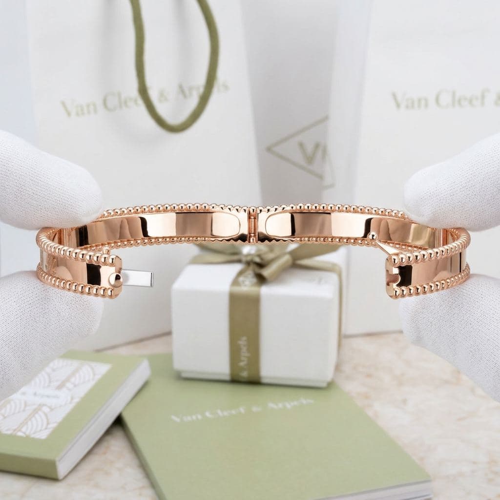 Браслет Van Cleef & Arpels Perlée signature, экстра малый размер, розовое золото — фото 3