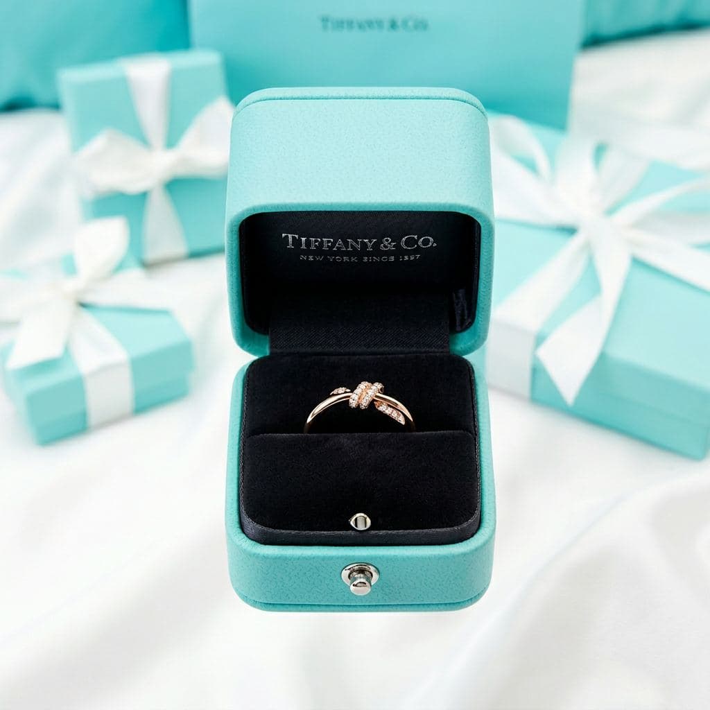 Кольцо Tiffany Knot в розовом золоте с бриллиантами — фото 4
