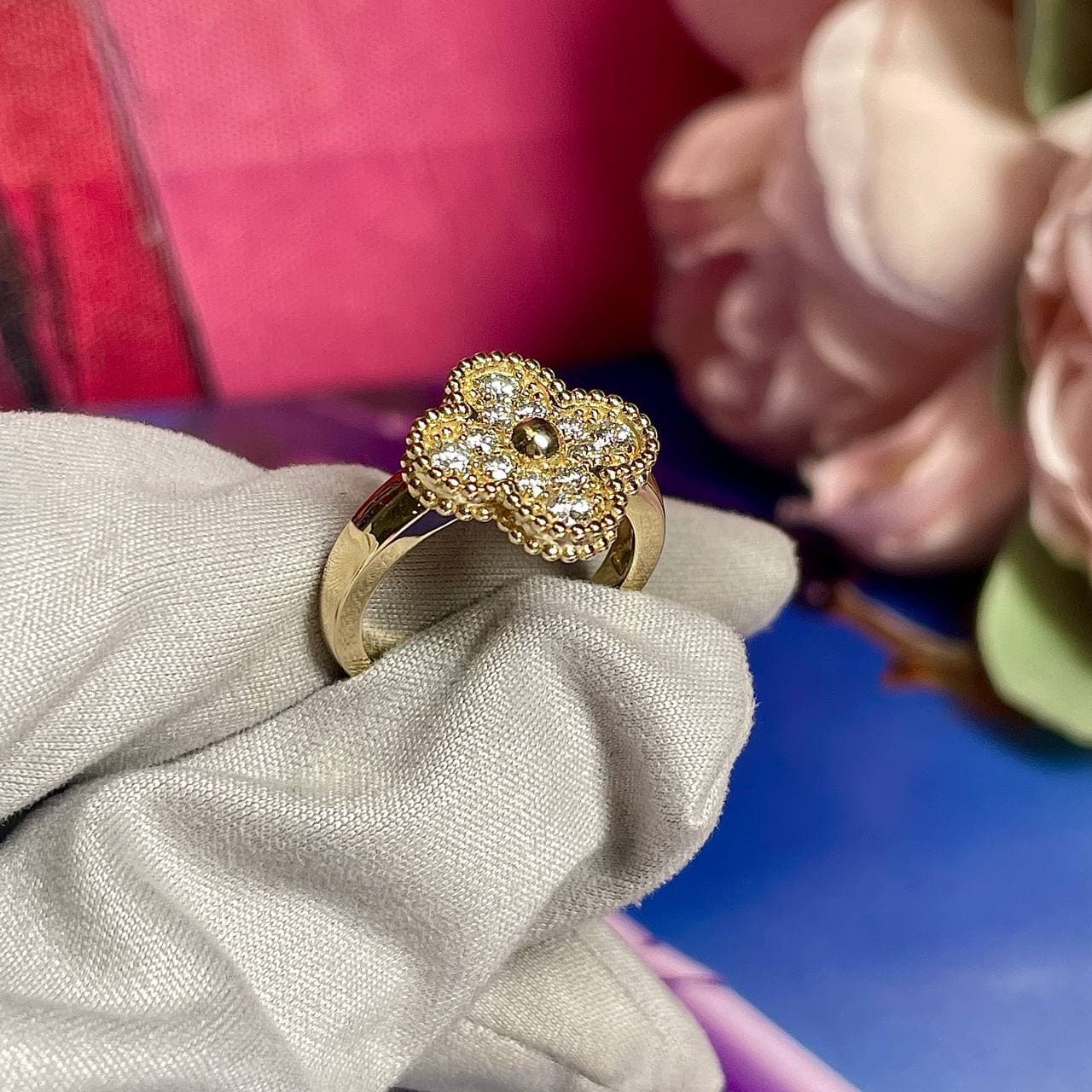 Кольцо Van Cleff с бриллиантами 0,52ct (желтое золото 585) — фото 3