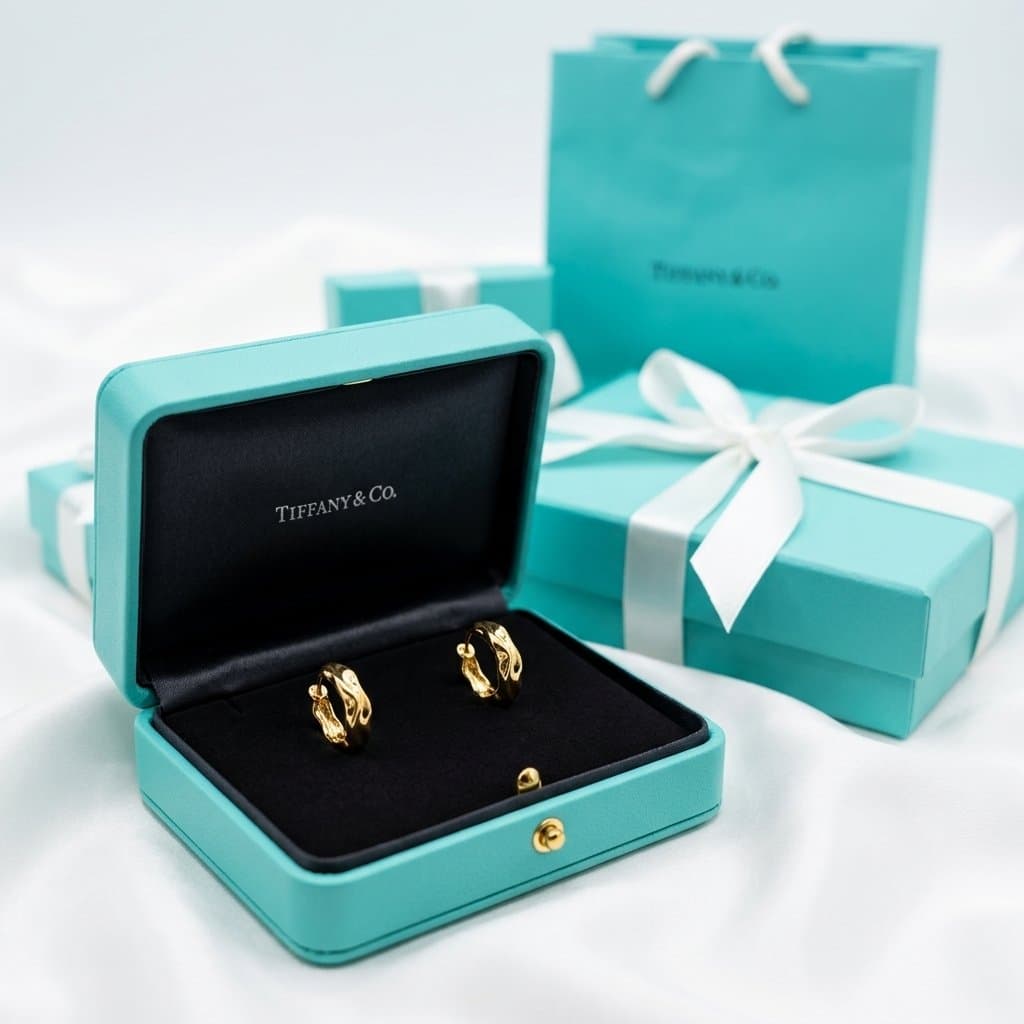 Серьги Tiffany Lock — малые, желтое золото, бриллианты — фото 3