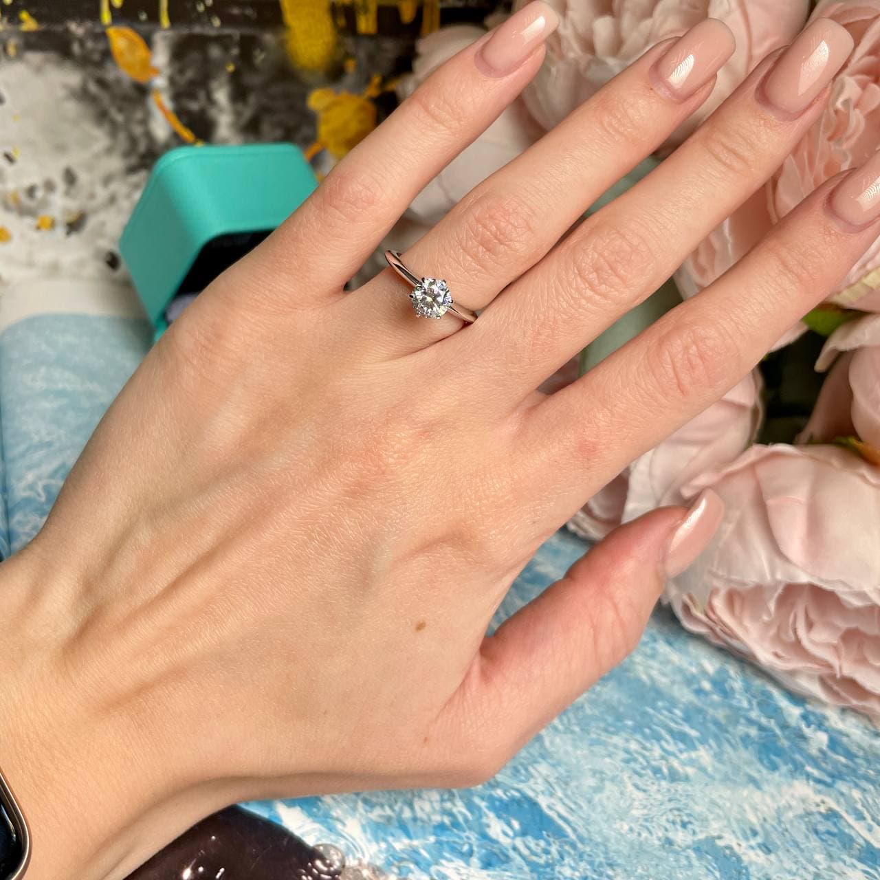 Кольцо Tiffany Co 1,00 ct (белое золото 585) (синтетика) — фото 3