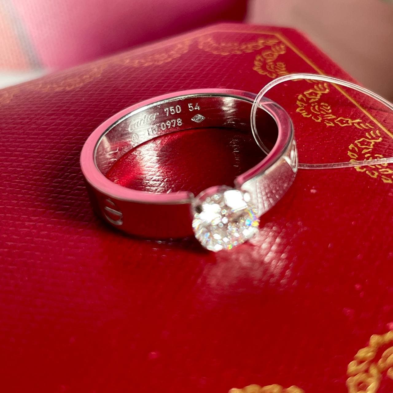 Кольцо Cartier Love с 1 бриллиантом 0,65ct (LAB) (белое золото 585) — фото 5