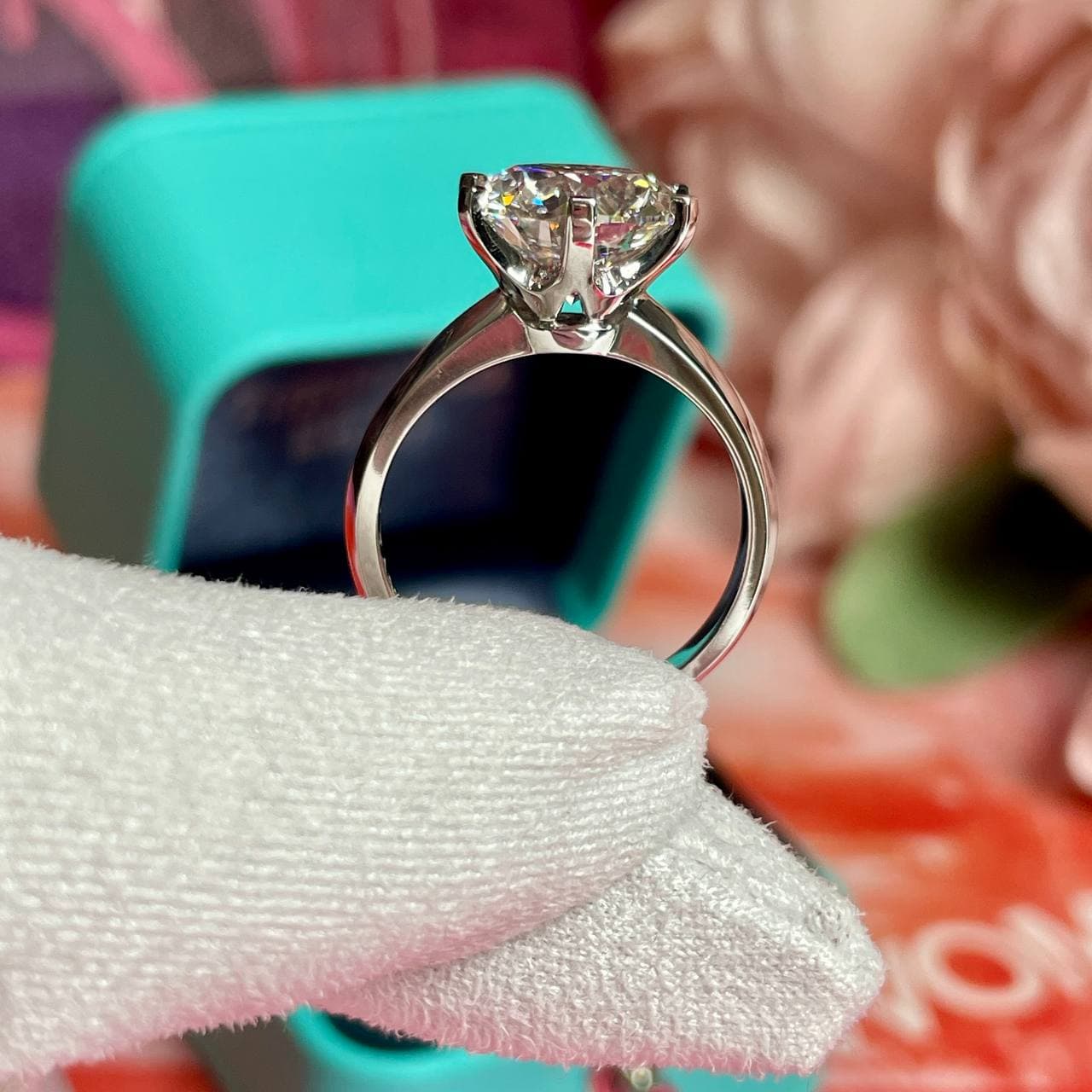 Кольцо Tiffany с бриллиантом 4,06ct (белое золото 585) (модель #2) — фото 5