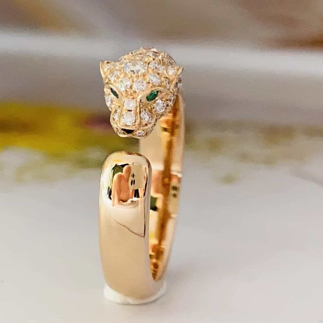 Золотое кольцо Cartier Panthère de Cartier с бриллиантами — фото 5