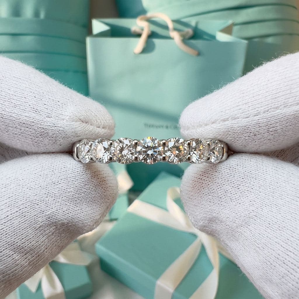 Кольцо Tiffany Forever из платины с бриллиантами, ширина 3 мм