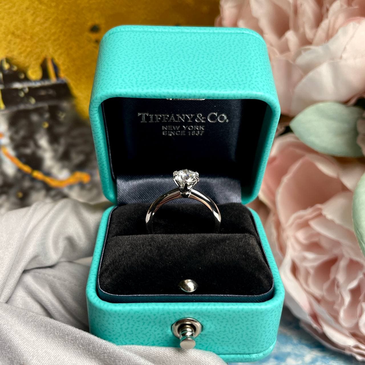 Кольцо Tiffany Co 1,00 ct (белое золото 585) (синтетика) — фото 7