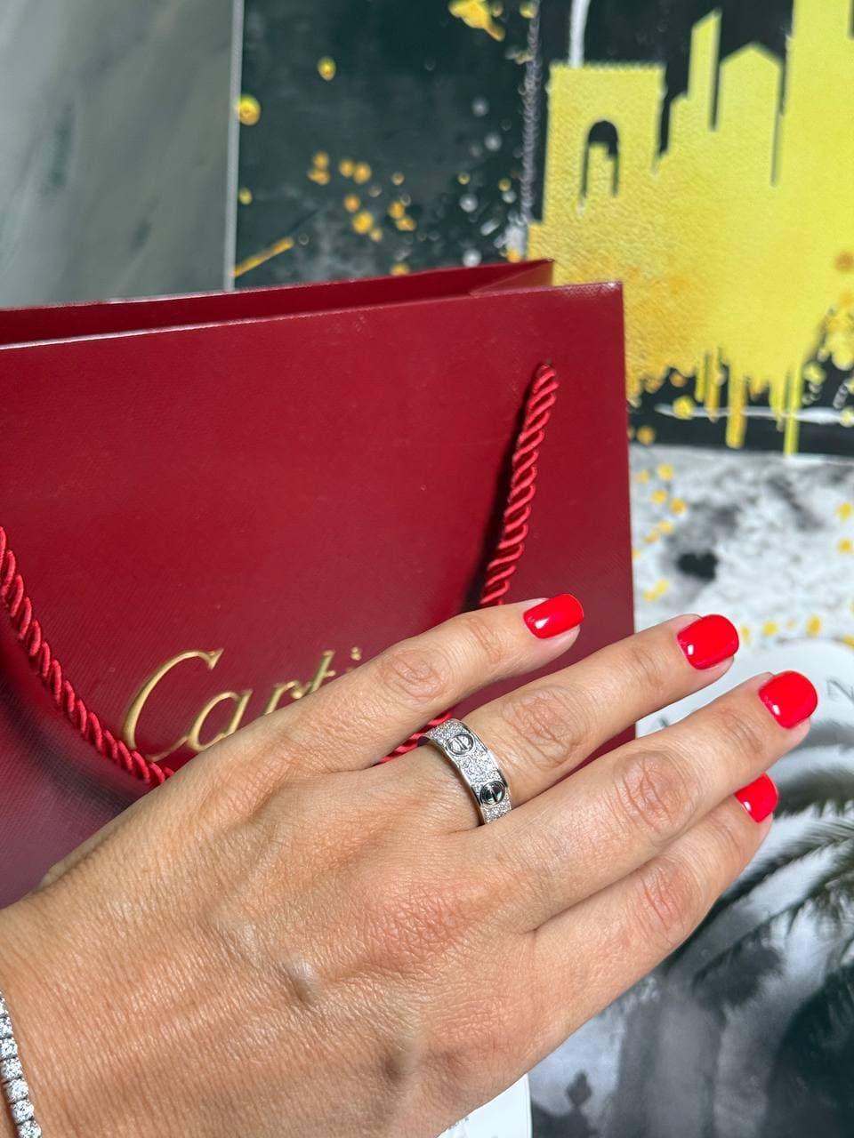 Кольцо Cartier Love Pave 0,79 ct (белое золото 750) — фото 2