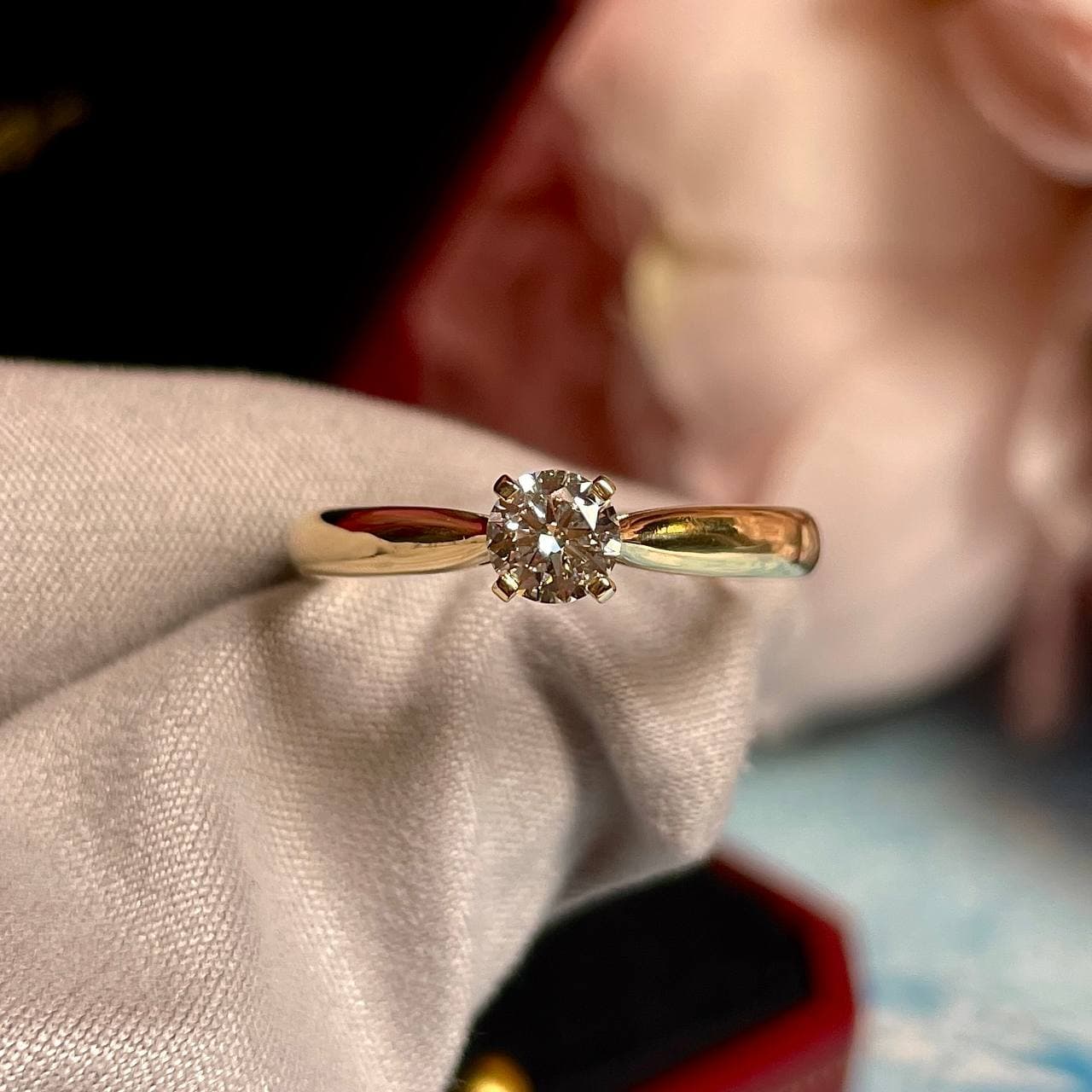 Кольцо Cartier с 1 кинем 0,33 ct (LAB) (желтое золото 585) — фото 3