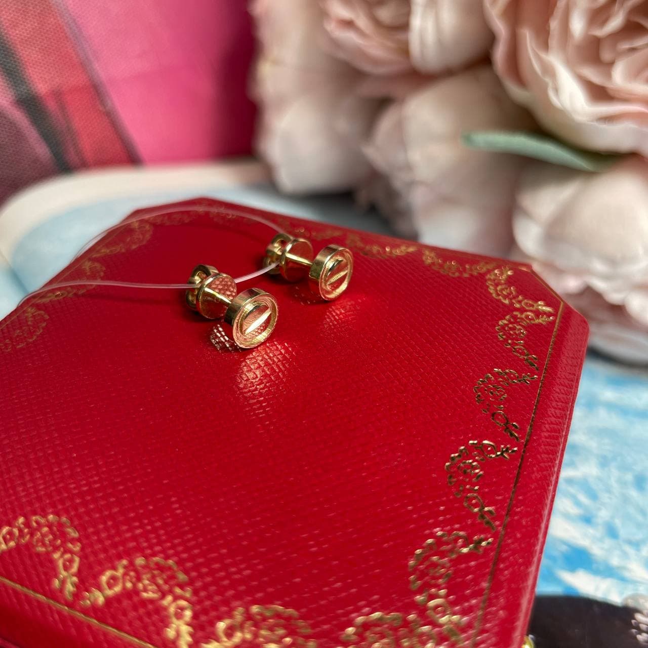 Серьги Cartier Love винты (желтое золото 585)