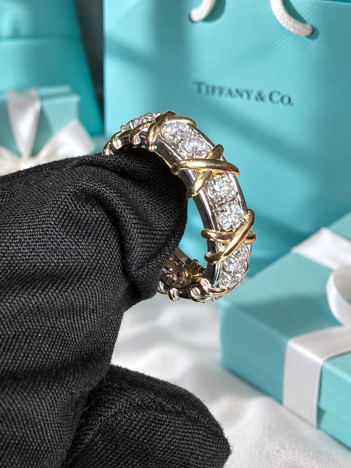 Tiffany & Co. Кольцо Tiffany Shlumberger с 16 бриллиантами