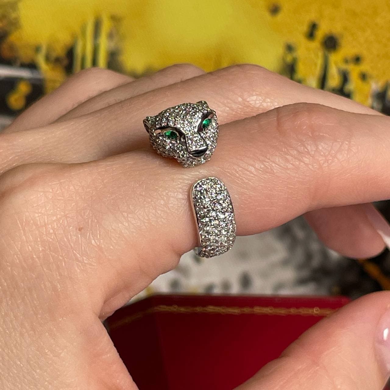 Кольцо Cartier Panthere Pave 3,02 ct (белое золото 585) — фото 6