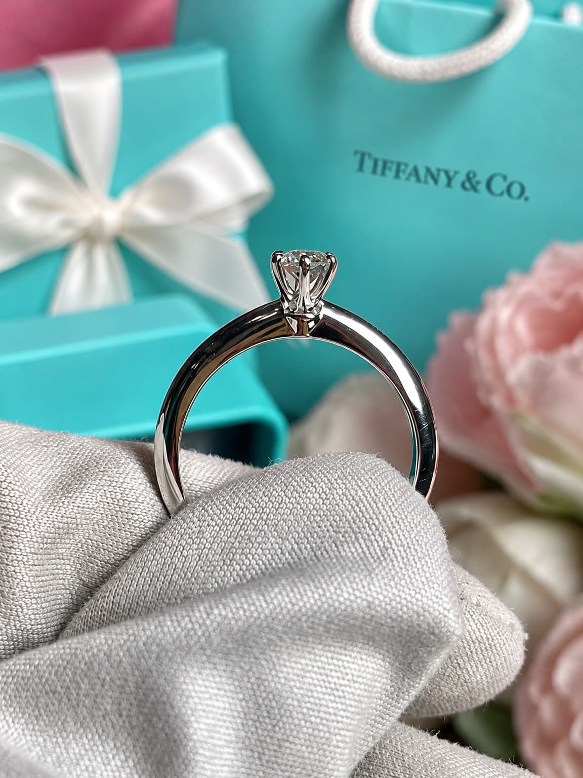 Кольцо Tiffany с 1 камнем 0,20ct — фото 3
