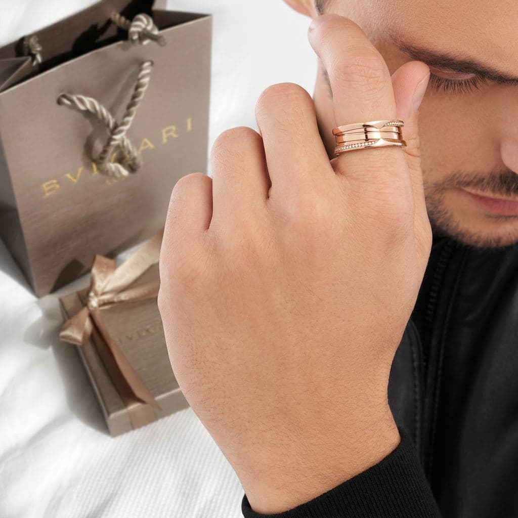 Кольцо B.zero1 Bvlgari из розового золота с бриллиантами — фото 3
