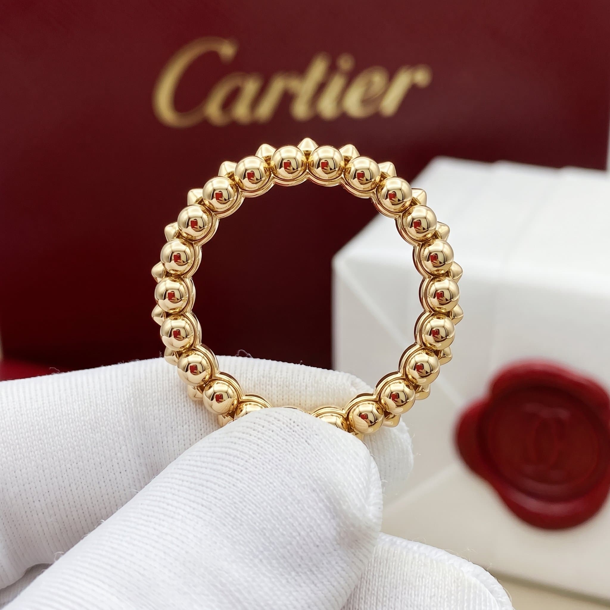 Золотое кольцо Cartier Clash, два ряда — фото 2
