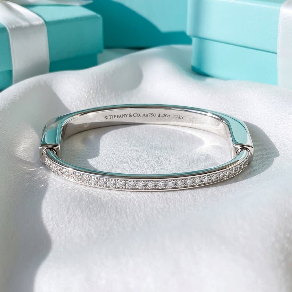 Браслет Tiffany Lock из белого золота с бриллиантами
