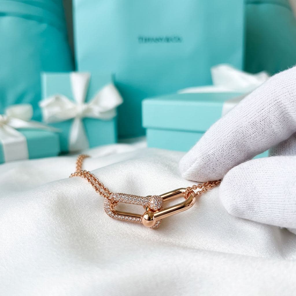 Tiffany HardWear — крупный подвес с двойным звеном и бриллиантами — фото 2
