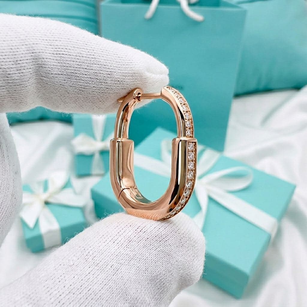 Серьги Tiffany Lock — Маленькие серьги-замки с бриллиантами — фото 2