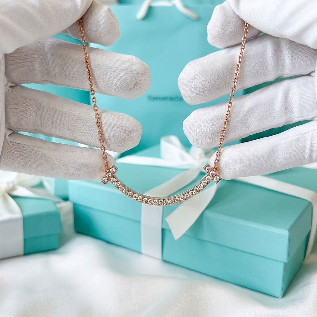 Кулон Tiffany T Medium Smile с бриллиантами — фото 2