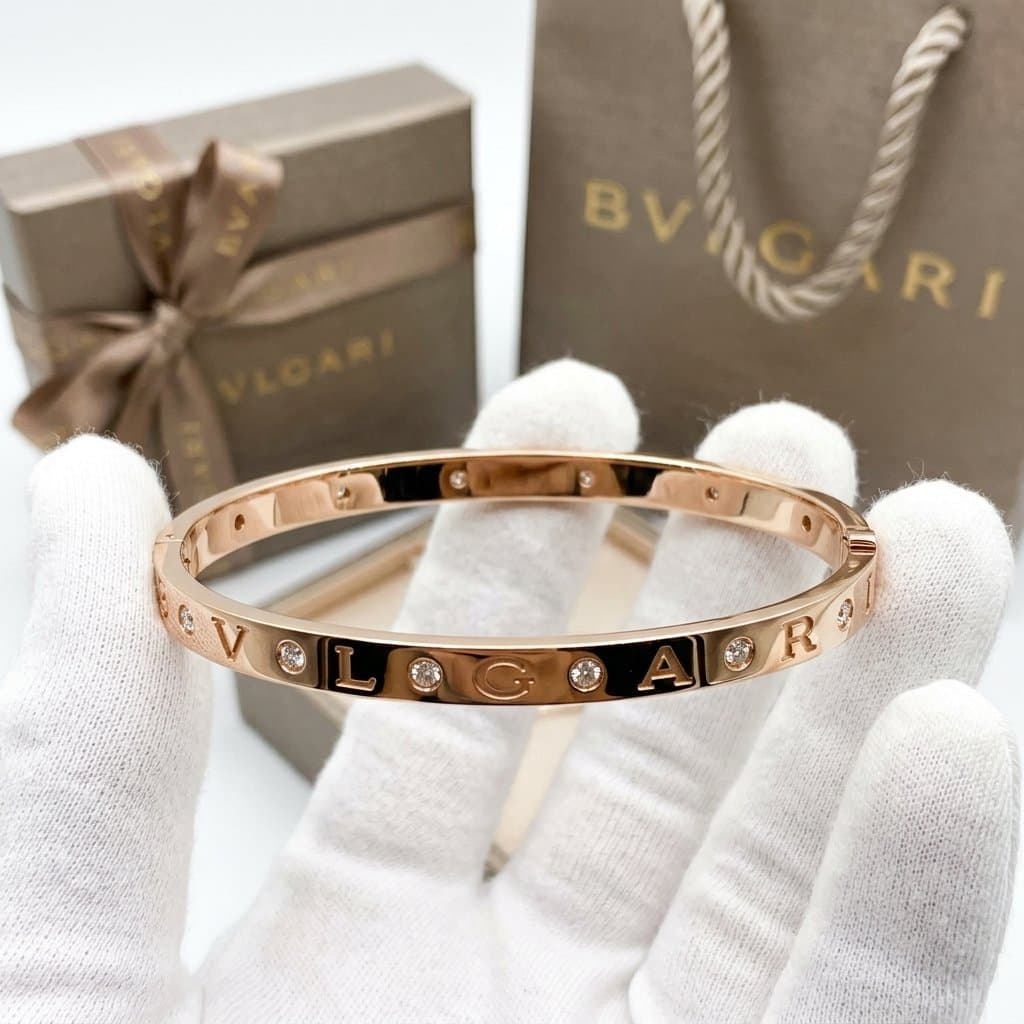 B.zero1 браслет Bvlgari с бриллиантами, Розовое золото