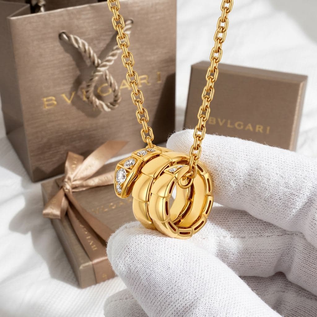 Ожерелье Bulgari Serpenti Viper с бриллиантами