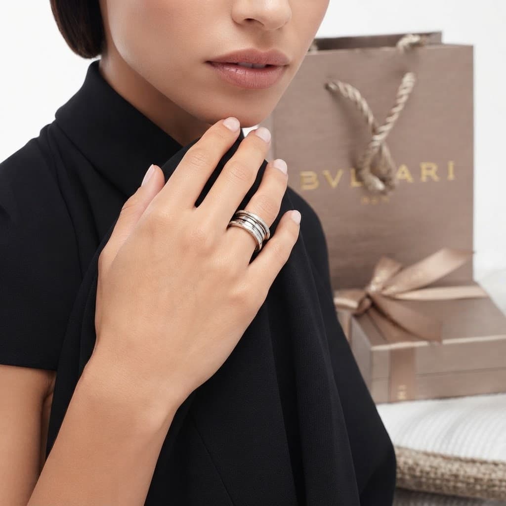 Кольцо B.zero1 Bvlgari из белого золота с бриллиантами — фото 4