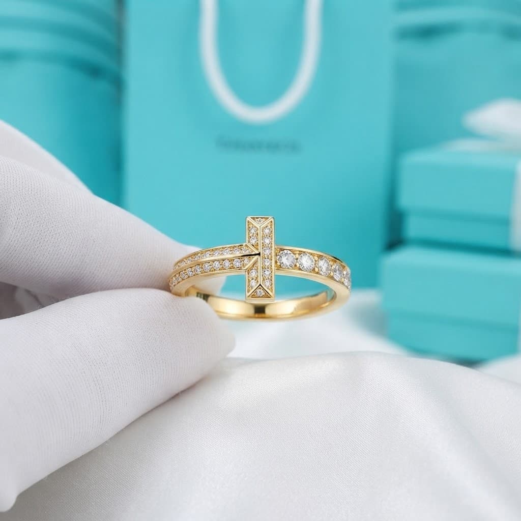 Кольцо Tiffany T1 узкое с бриллиантами