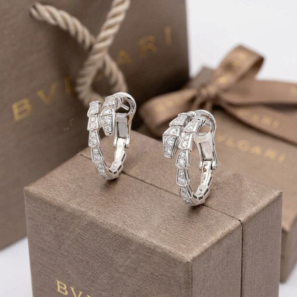 Серьги Bulgari Serpenti Viper с бриллиантами