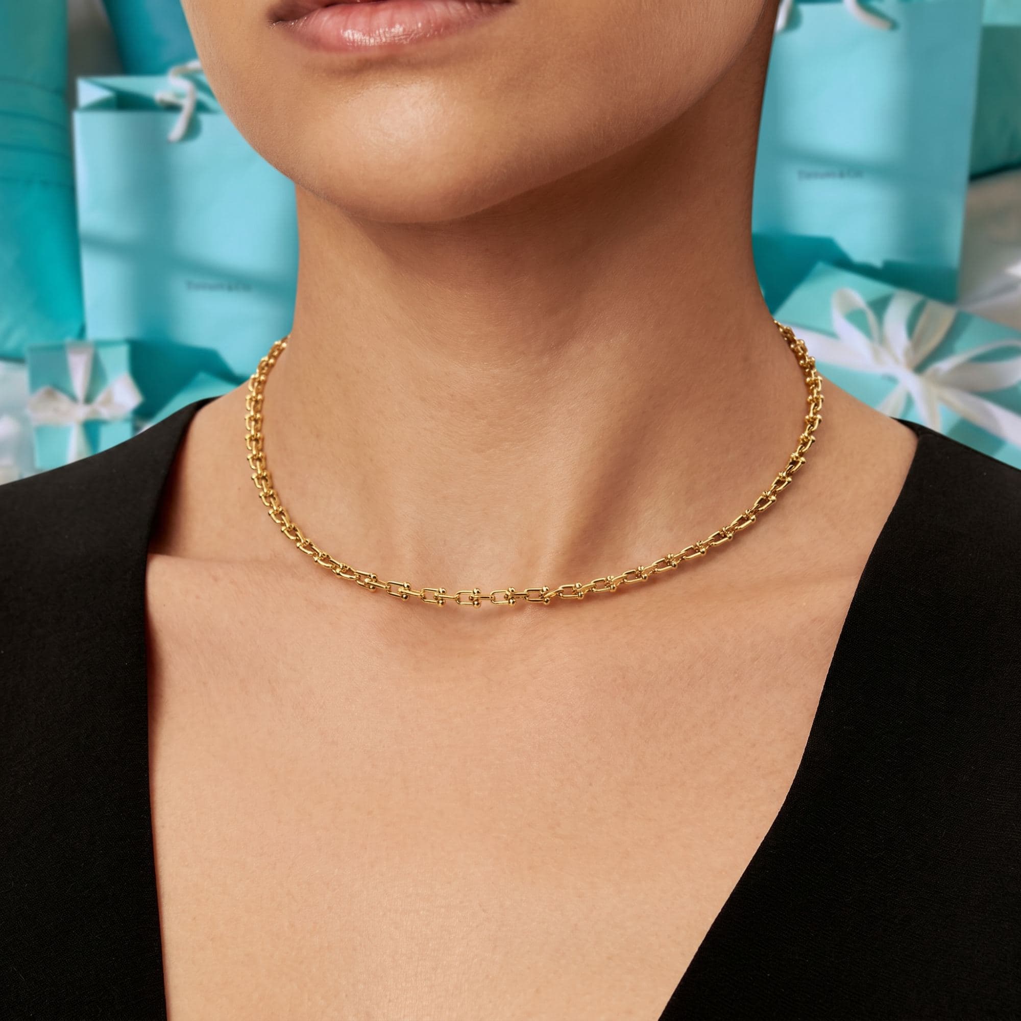 Колье Tiffany HardWear Micro Link в розовом золоте — фото 4