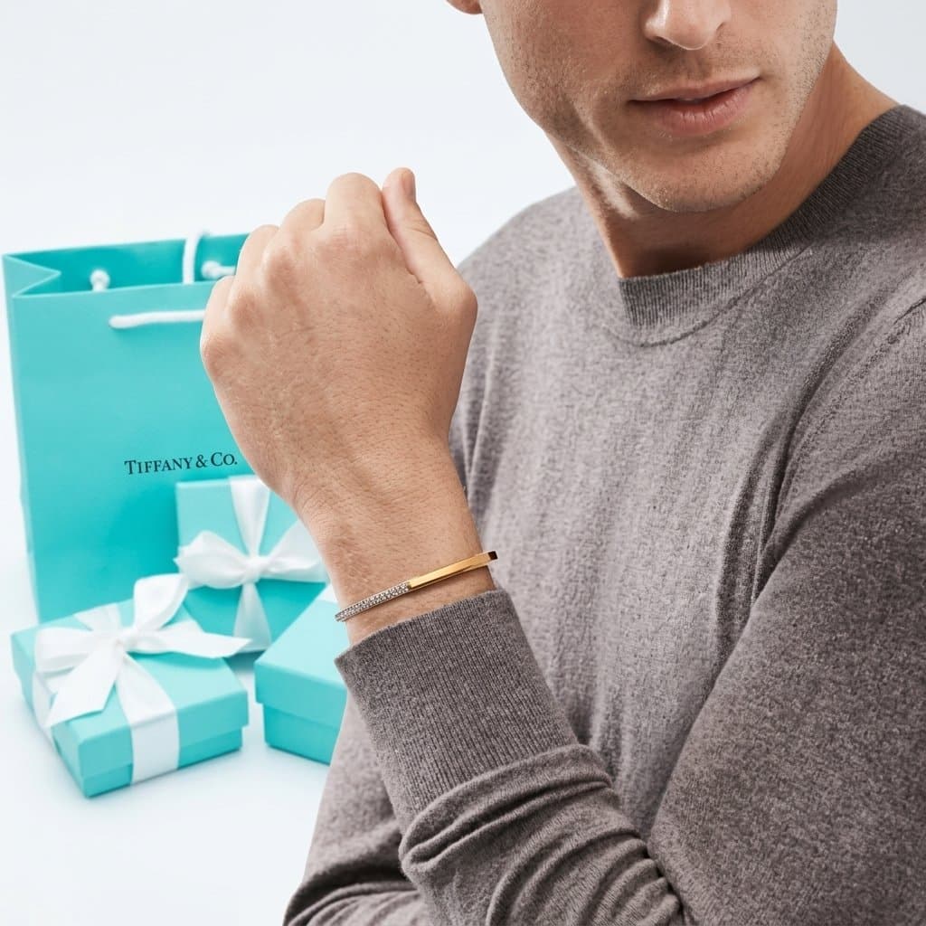 Браслет Tiffany Lock из желтого и белого золота с бриллиантами — фото 4