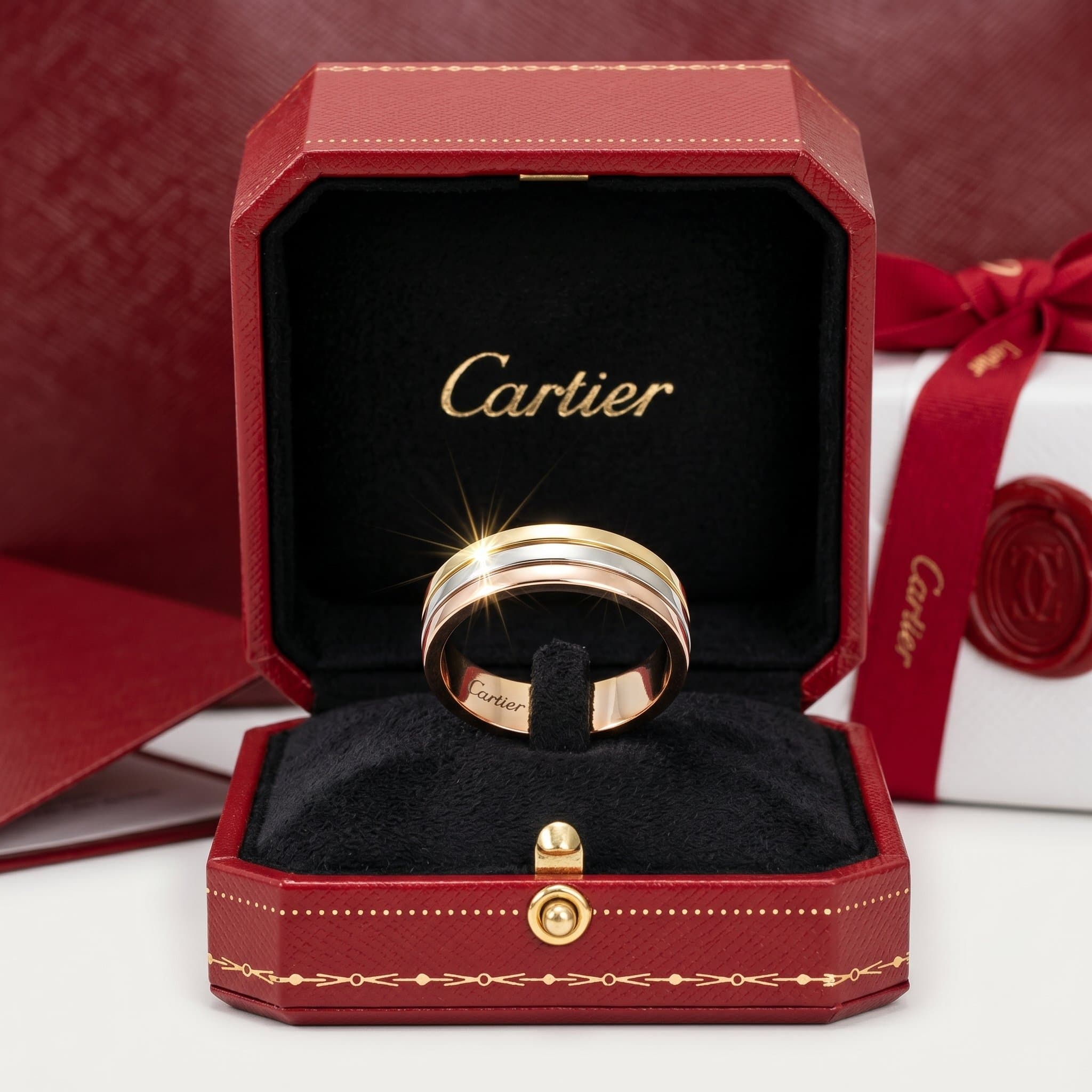 Золотое обручальное кольцо Cartier Vendôme, ширина 4,8 мм — фото 3