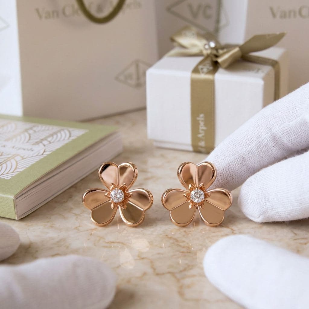 Серьги Van Cleef & Arpels Frivole, малая модель — фото 5