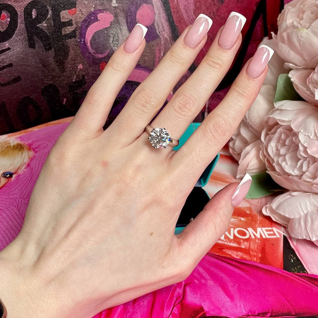 Кольцо Tiffany с бриллиантом 4,06ct (белое золото 585) (модель #2) — фото 3