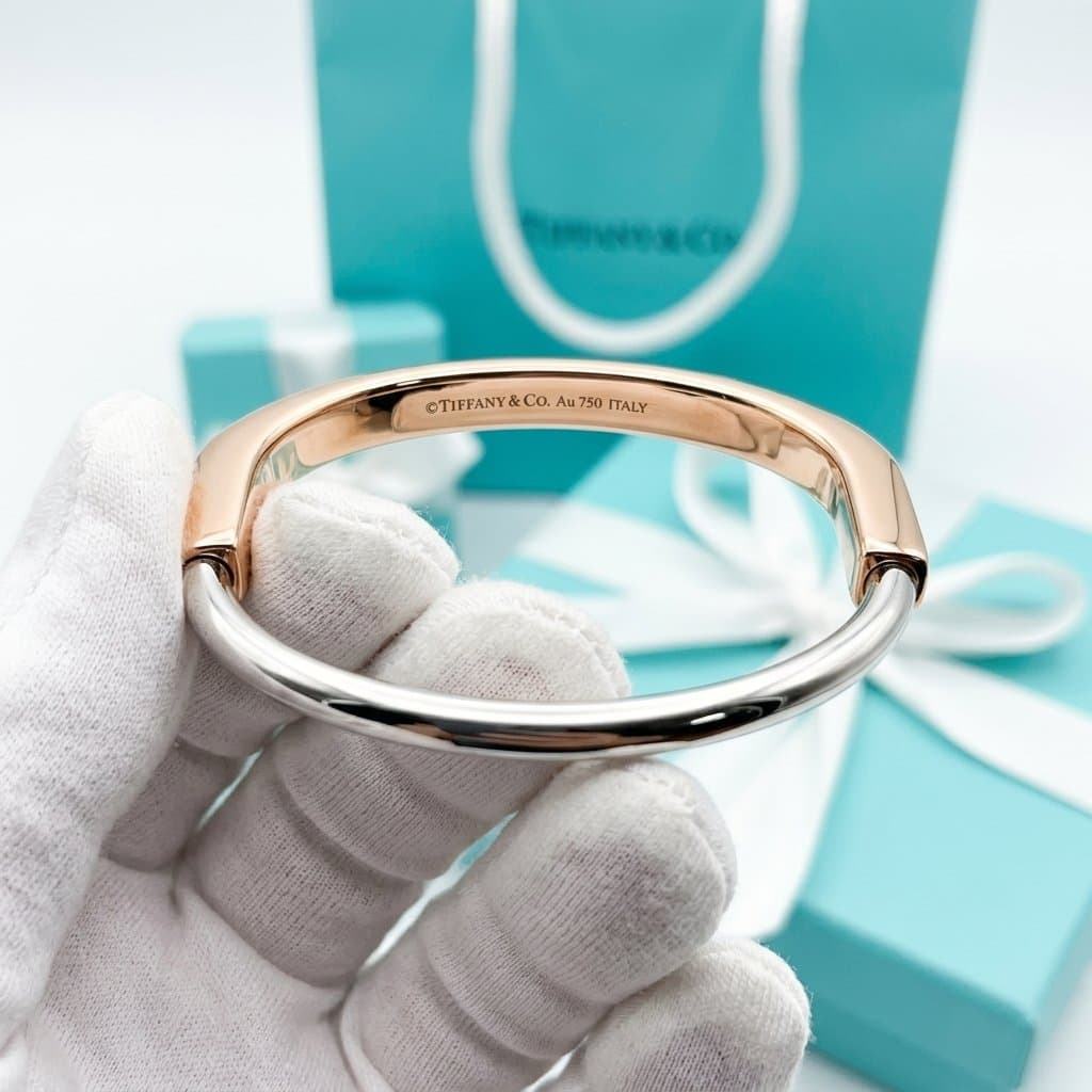 Браслет Tiffany Lock из розового и белого золота