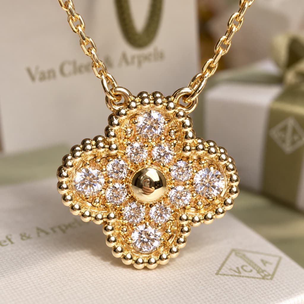 Подвеска Van Cleef с бриллиантами 0,48 ct, Жёлтое золото